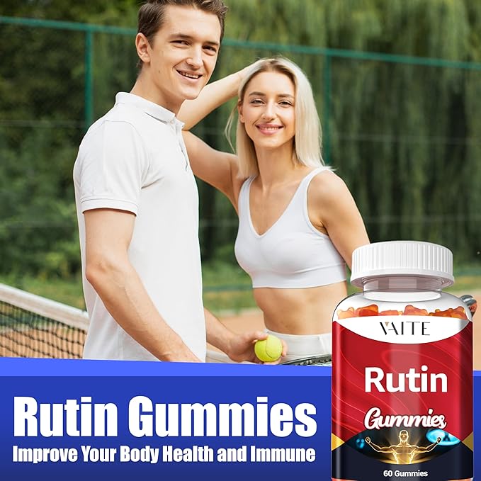 Rutin Supplement 500mg - Sophora Japonica Extract with Bioflavonoids - Antioxidant & Wellness Chewables for Daily Use - Plant-Based Flavonoid Complex - Supports General Well-Being - 60 Vegan Gummies
