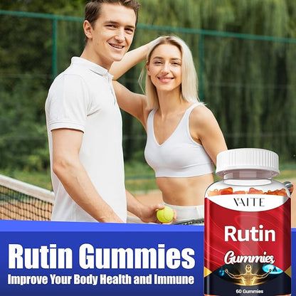 Rutin Supplement 500mg - Sophora Japonica Extract with Bioflavonoids - Antioxidant & Wellness Chewables for Daily Use - Plant-Based Flavonoid Complex - Supports General Well-Being - 60 Vegan Gummies