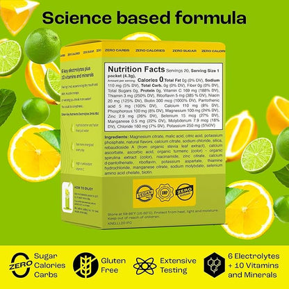 KEY NUTRIENTS Electrolytes Lemon Lime 20’s Stick Packs