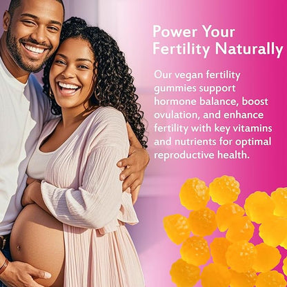 Fertility Support Gummies for Women Hormonal Balance & Conception Support, Prenatal Vitamins with Myo-Inositol & Pantothenic Acid, Fertility Gummies for Women Get Pregnant Fast, 60 Count