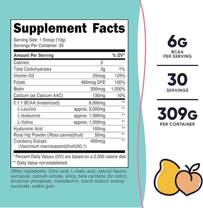 Nutricost BCAA for Women (Peach Mango, 30 Servings) - Formulated Specifically for Women - Non-GMO and Gluten-Free