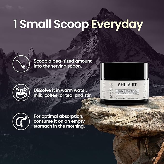 Pure Himalayan Organic Shilajit Resin | 85+ Trace Minerals - 77%+ Fulvic Acid | Energy, Vitality Supplement | Sustainably Sourced | No Fillers, Low-Heat Water Extraction | 30gm - 60Svgs