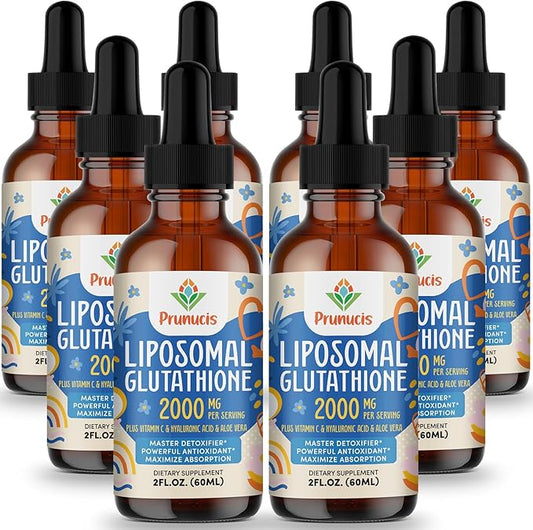 2000MG Liposomal Glutathione Liquid, 98% Absorption, Glutathione Liquid Supplement, Active Form L- Glutathione, Powerful Antioxidant Complex for Immune System, Aging Defense, Detox, 16 FL.OZ