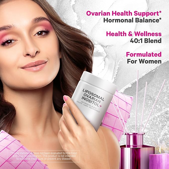 Codeage Liposomal Ovarian Inositol+ Supplement - Myo-Inositol & D-Chiro-Inositol 40:1 Blend, Folate 5-MTHF, CoQ10, Pomegranate & Wild Blueberry, Liposomal Delivery, Non-GMO, Gluten-Free - 120 Capsules