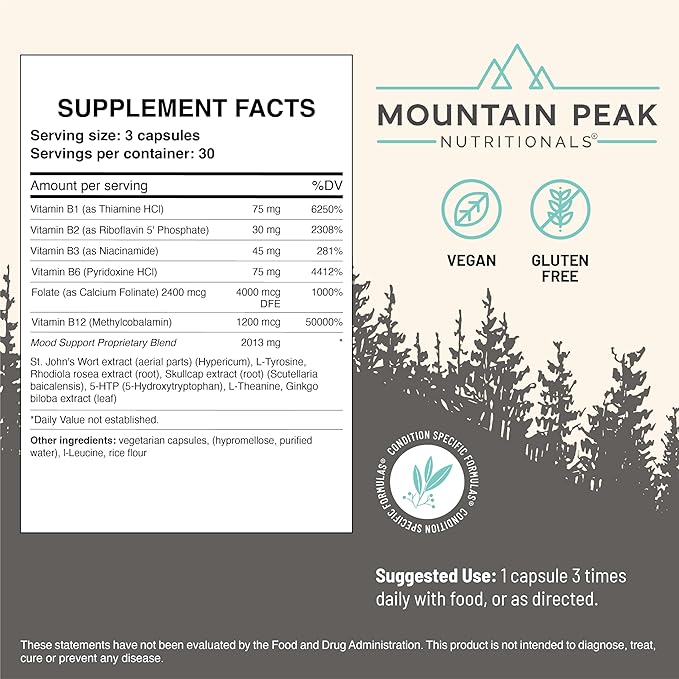 Mountain Peak Nutritionals Sleep & Mood Support Combo Pack – 5-HTP, Amino Acids, Melatonin, Magnesium & Serotonin Boosting Ingredients – Hypoallergenic Supplements for Relaxation & Well-Being
