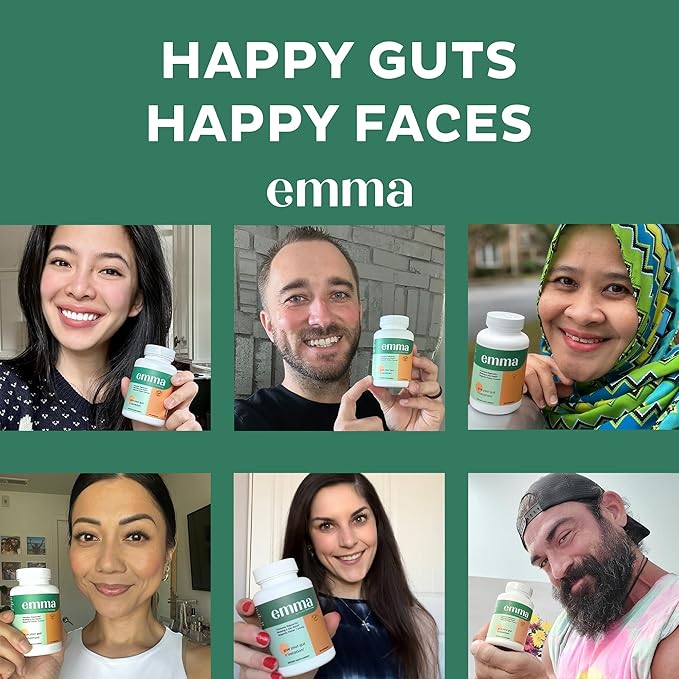 Emma Gut Health Doctors Endorsed Supplement - 60 Capsules - Relief from Gas and Bloating, Repairs Leaky Gut with Magnesium, Berberine, Vitamin D, Quercetin & More - Gut Health & Colon Cleanse Formula