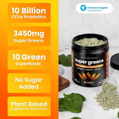 NutraChamps Super Greens Mango & Super Greens Unflavored Bundle - 2 Month Supply