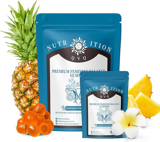 Vitamin Organic Natural Sourcing Premium Feminine PH Balance Gummies for Women's Health, Immune Support, Hawaiian Pineapple Flavor Gluten-Free, Vegan -60 Count Prebiotics (120) Prebiotics