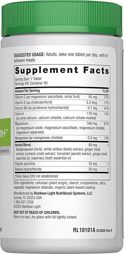 Rainbow Light, Magnesium Calcium Plus, 90-Count