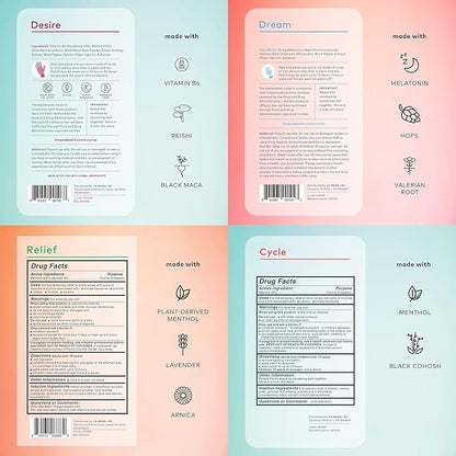 The Good Patch All The Plant Patches Mixed Bundle. Perfect for Life's Untimely, Yet Common Ailments. 5 Varieties: B12 Awake, Dream, Rescue, Cycle, Relief (20 Total Patches)