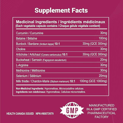 Unique Formula® Liver Support Supplement, Herbal Liver Detox with Milk Thistle, Artichoke Leaf, Buckwheat Sprouted, Methionine, Curcumin, Betaine, Plant-Based (90 Capsules)