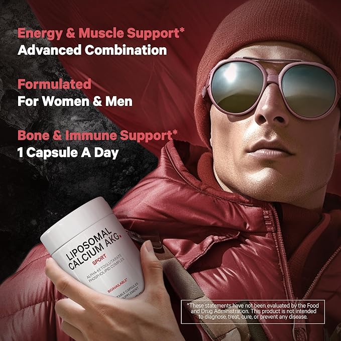 Codeage Liposomal Calcium AKG Supplement - Calcium Alpha-Ketoglutarate - 2-Month Supply - Liposomal Delivery - 1 Capsule Per Serving - Non-GMO, Gluten-Free - 60 Capsules