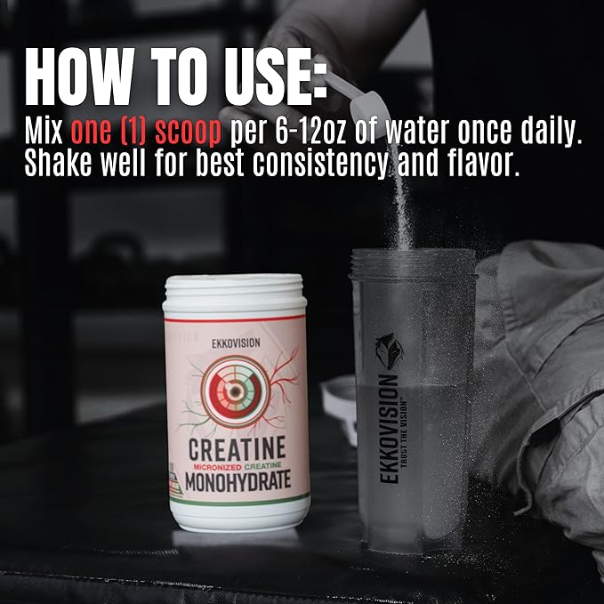 Creatine Monohydrate Powder, Micronized, Unflavored, Pre Workout & Post Workout Supplement for Men and Women, Energy Support, Easy to Mix in Shakes, Smoothies & Beverages, 100 Servings