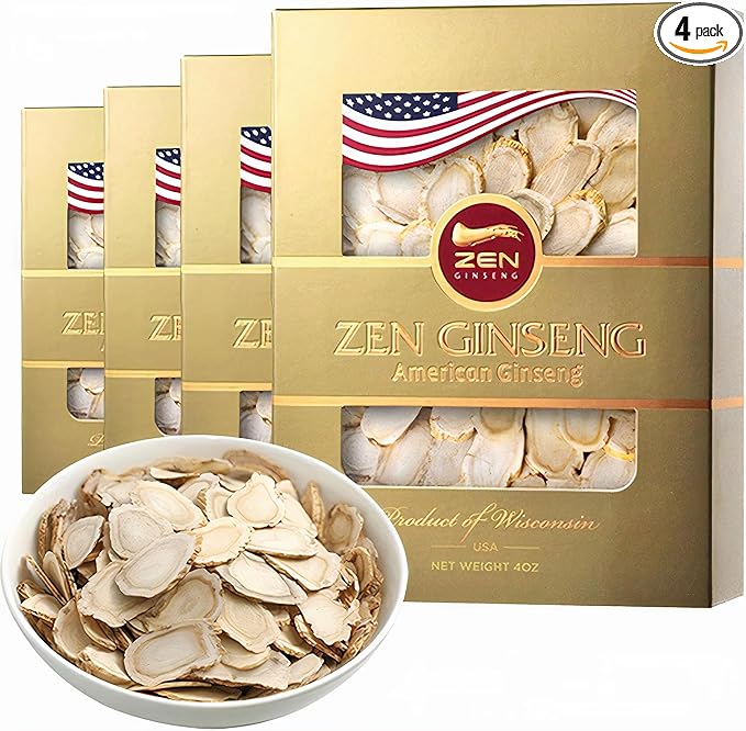American Wisconsin Ginseng Slices — Improved Energy, Performance, & Mental Health for Men & Women (16 Oz)
