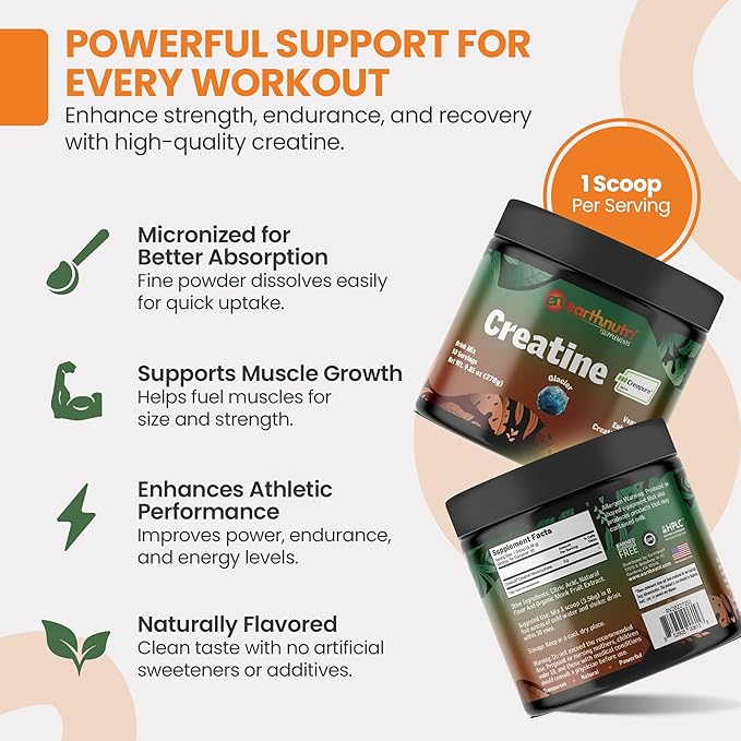 Pure Creatine Made with Creapure® – Creatine Monohydrate Powder for Muscle Growth, Strength & Performance – Supplement for Men & Women – Non-GMO, Sugar Free, Additive Free - Flavored 250g