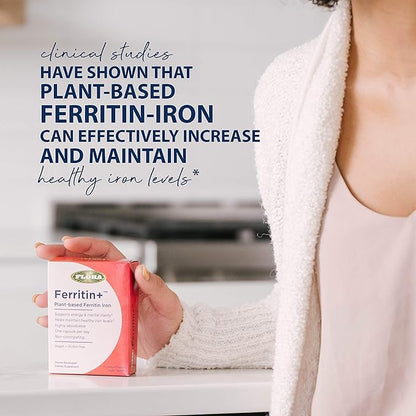 Flora Ferritin+ Delayed-Release Iron Supplement - Plant-Based Iron Supplement - Blood Cell & Energy Support - Vegan & Gluten-Free - Blister Pack - 30 Vegan Capsules