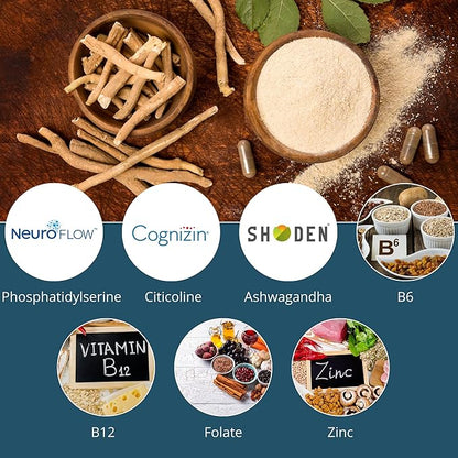 NutriWit – Brain Health Supplement for Cognitive Function, Focus & Neuron Support – Non-GMO, Gluten-Free, and Free of Soy, Lactose & BSE