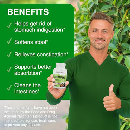 NaturalSlim Magnesium Oxide - Constipend for Constipation Relief, Colon Cleanser & Stool Softeners for Women & Men with Magnesium Citrate, Aspartate, & Olive Extract - 120 Vegetable Capsules 2 Pack