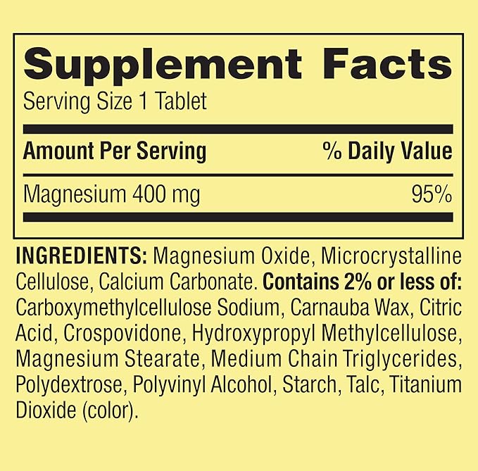 Magnesium 400 MG, Extra Strength, Magnesium Oxide 400MG, Tablets Dietary Supplement, 250 Count + Portable Pill Container (2 Items)