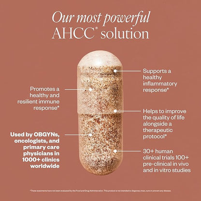 SHII AHCC Clinical Strength, 30-Days Supply, Vegan, Gluten-Free Immune Support Supplement with Extra AHCC Boost, Made from Functional Shiitake Mushrooms for Immune Balance Support and Overall Wellness