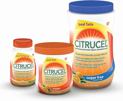Citrucel Powder Orange Flavor Fiber Therapy for Occasional Constipation Relief, 30 ounce