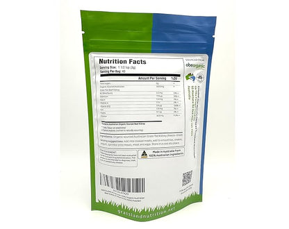 GRASSLAND NUTRITION 100% Organic Australian Beef Kidney (Freeze Dried) - High in B12 and Selenium, DAO (120G Powder)