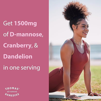 Thomas' all-natural Remedies D-mannose 1200mg - with Cranberry and Dandelion - Natural Urinary Tract and UTI Health Support - Best dmannose Capsules - NO fillers, All-Natural, Vegan - 120 Capsules