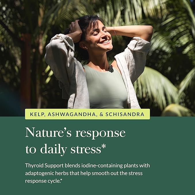Gaia Herbs Thyroid Support - Made with Ashwagandha, Kelp, Brown Seaweed, and Schisandra to Support Healthy Metabolic Balance and Overall Well-Being - 120 Vegan Liquid Phyto-Capsules (40-Day Supply)
