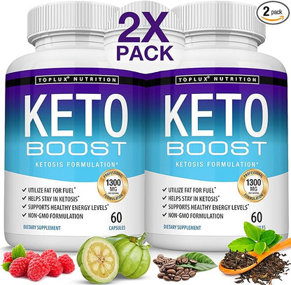 Keto Boost Diet Pills Ketosis Supplement - Natural Exogenous Keto Formula Support Energy & Focus, Advanced Ketones for Ketogenic Diet, for Men Women