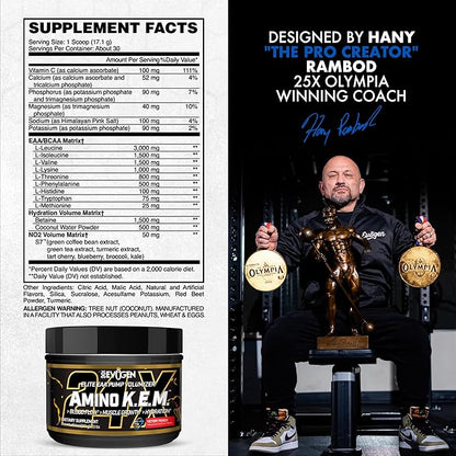 Evogen Amino K.E.M. - EAA & BCAA Powder Pump Volumizer | BCAAs Amino Acids Supplement for Blood Flow, Muscle Growth, & Hydration | Victory Punch | 30 Servings