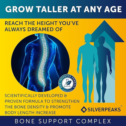 Growth Capsules to Grow Taller - Height Growth Maximizer with Calcium for Bone Strength, Made in USA, Natural Get Taller Supplement to Increase Bone Growth Adults, Teens & Kids, Free of Growth Hormone
