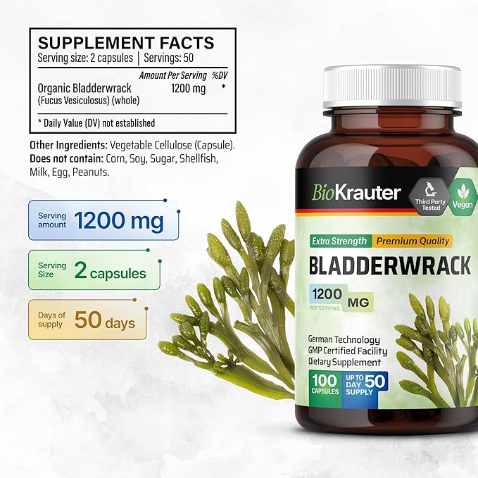 BIO KRAUTER Goldenseal 100 Capsules & Bladderwrack 100 Capsules