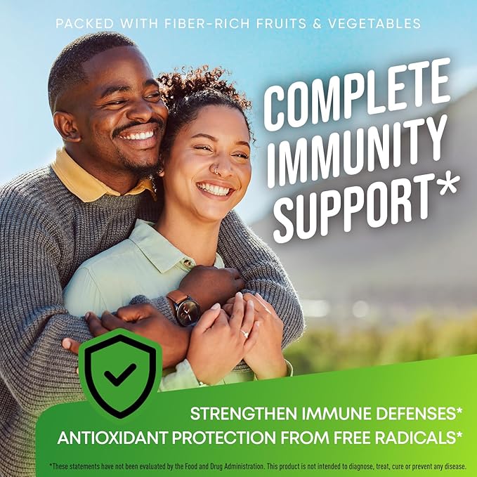 Fruits and Veggies Supplement - High Fiber Supplement for Immunity, Gut & Energy - Super Reds & Super Greens Supplements with Marshmallow Root - 240 Reds and Super Greens Powder Superfood Capsules