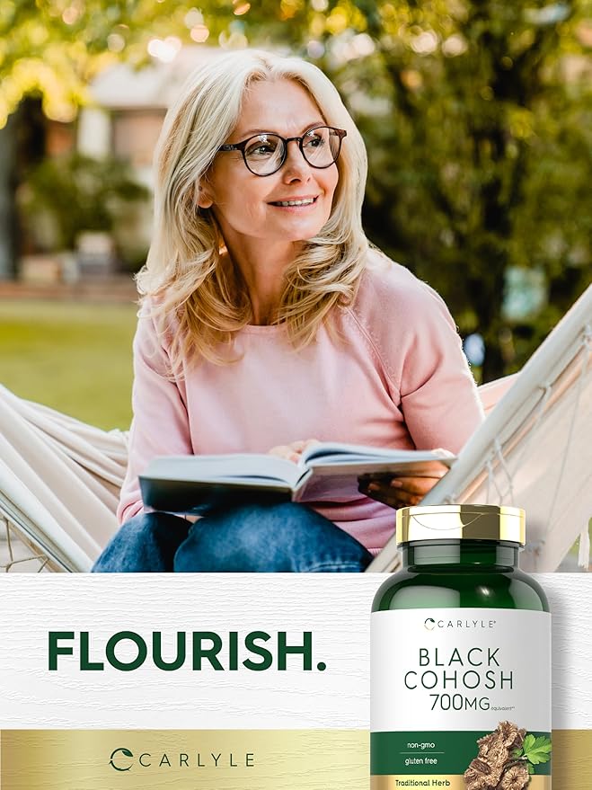 Carlyle Black Cohosh Capsules | 700mg | 300 Count | Non-GMO, and Gluten Free Formula | Black Cohosh Root Extract Supplement