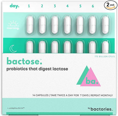 Probiotic Lactose Pills For Long Term Relief - Enjoy Dairy Again - Lactose Intolerance Supplement - Produce Lactase Enzymes in The Gut - Naturally Break Down Lactose (Take for 7 Days - Repeat Monthly)