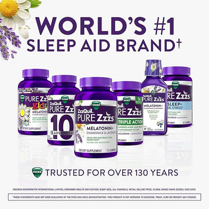 ZzzQuil Pure Zzzs Melatonin Liquid, Sleep Aid, Liquid Melatonin 2mg, with Chamomile & Lavender, Fall Asleep Fast, Melatonin Sleep Aids for Adults, Berry Flavored, 2 Pack, 24 FL OZ