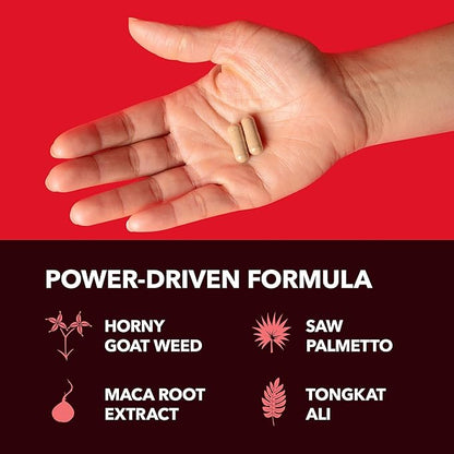 Horny Goat Weed Capsules for Men & Women - Extra Strength Performance & Energy Support with Tongkat Ali, Muira Puama, and Saw Palmetto - 1 Month Supply Herbal Supplement for Increased Endurance