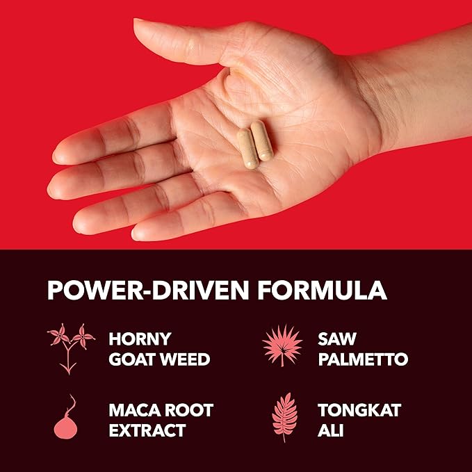Horny Goat Weed Capsules for Men & Women - Extra Strength Performance & Energy Support with Tongkat Ali, Muira Puama, and Saw Palmetto - 2 Month Supply Herbal Supplement for Increased Endurance