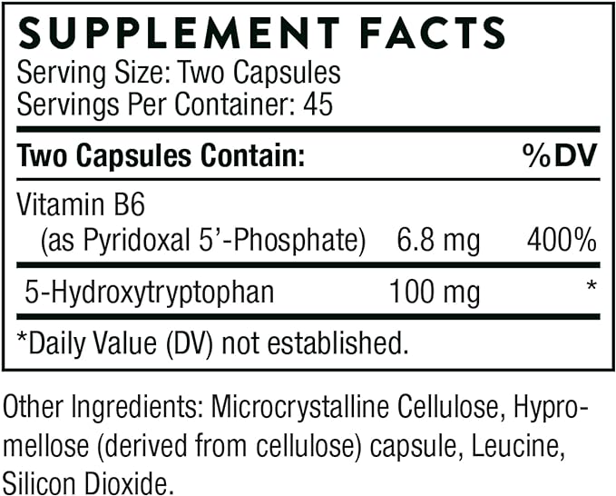 THORNE 5-Hydroxytryptophan (5-HTP) - Serotonin Support for Sleep and Stress Management* - 90 Capsules