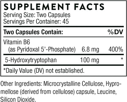 THORNE 5-Hydroxytryptophan (5-HTP) - Serotonin Support for Sleep and Stress Management* - 90 Capsules
