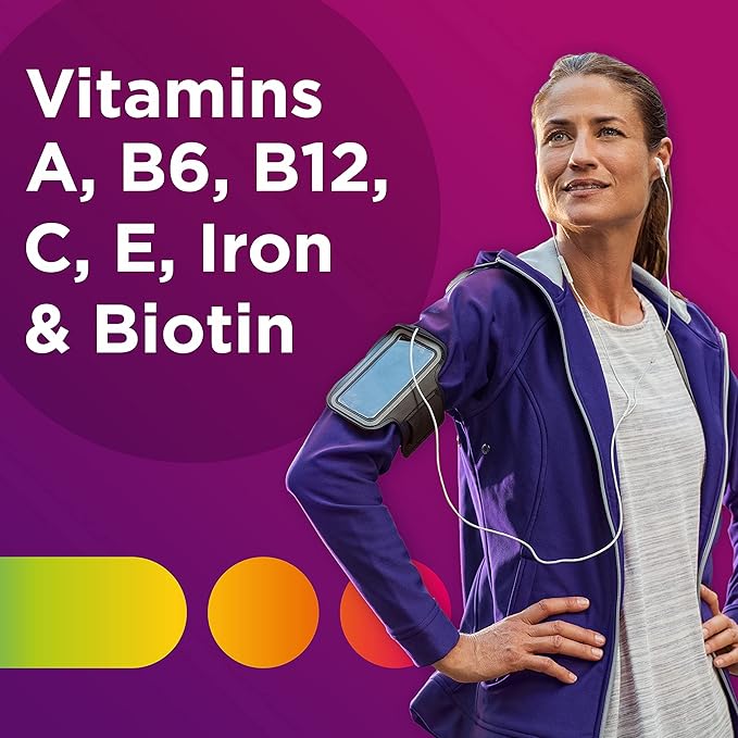 Centrum Multivitamin Tablet for Women, Multivitamin/Multimineral Supplement with Iron, Vitamin D3, B Vitamins and Antioxidant Vitamins C and E, Gluten Free, Non-GMO Ingredients - 200 Count