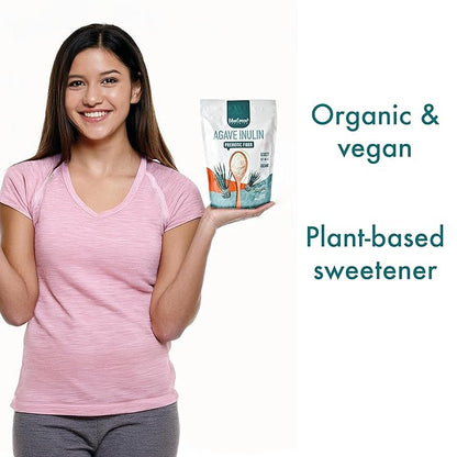 BLUEGREEN Organics | Inulin Powder | Gut microbiome | Agave | Fiber Powder | Prebiotics | Vegan | Keto | Kosher | Fiber Supplement | Net Wt 77 Lb