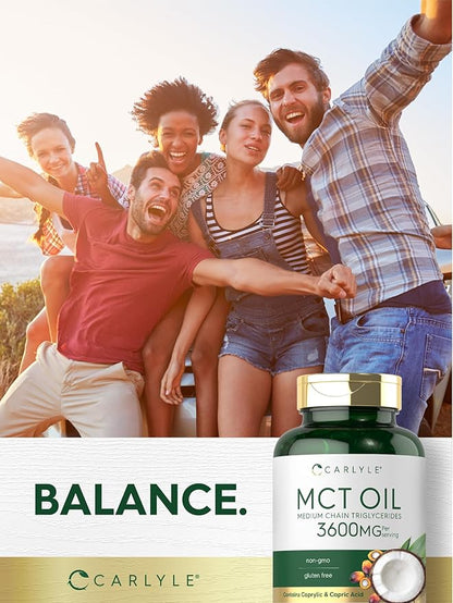 Carlyle MCT Oil Capsules | 3600mg | 70 Softgels | Keto Coconut Oil | with Caprylic & Capric Acid | Non-GMO and Gluten Free Supplement