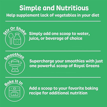New Vitality Royal Greens Superfood Powder | Healthy Veggie Powder with Probiotics, Enzymes, Antioxidants, Wheat Grass & Greens 10.75oz (30 Day Supply)