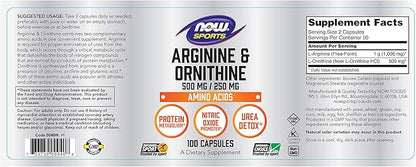 Now Foods Arginine Ornithine 100 Caps