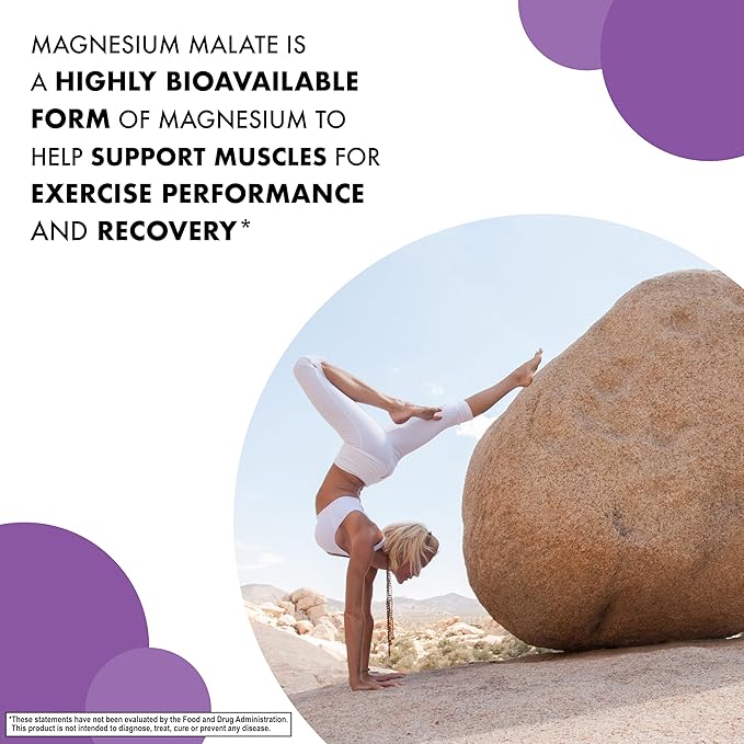 Bluebonnet Nutrition Magnesium Malate Vegetable Capsules - Supports Energy, Muscle & Joint Health - Non-GMO, Vegan, Kosher Certified, Gluten-Free, 90 Count