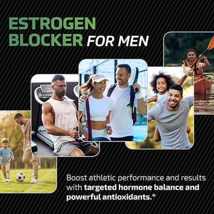 DIM Supplement for Men 300mg | Estrogen Blocker & Aromatase Inhibitor | Extra Strength Men’s Hormone Balance & Fitness Booster with Diindolylmethane Plus CDG & Sulforaphane | Gluten-Free | 60 Ct