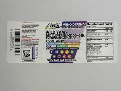 Clean Nutra Wild Yam Root Capsules with Red Clover Black Cohosh Evening Primrose Oil Chasteberry Dong Quai DIM Ashwagandha Grape Seed Extract Milk Thistle Lemon Balm and more Hormone Balance For Women