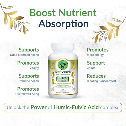Humic Fulvic Acid 60 vcap 77 Trace Minerals Electrolytes Collagen Vitamins Superior Humic to Fulvic Ratio More Energy Better Gut Health Joint Health Hydration Nutrient Absorption