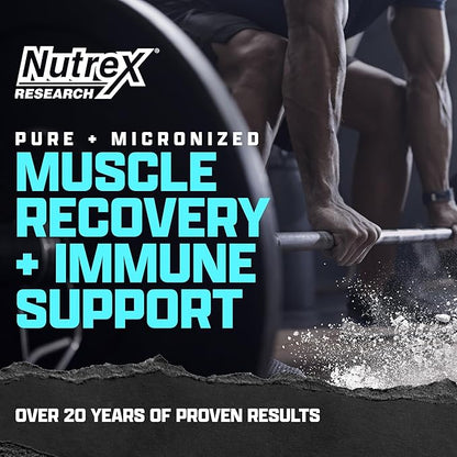 Nutrex Research L-Glutamine Powder Supplement - 60 Serving - Pure Unflavored, Non-GMO & Gluten Free | No Clumps!